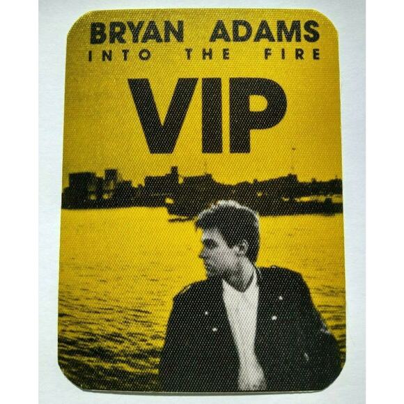 Bryan Adams Into The Fire VIP Backstage Rock Concert Pass Vintage UNUSED - Picture 1 of 3